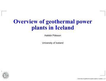 Overview of geothermal power plants in Iceland