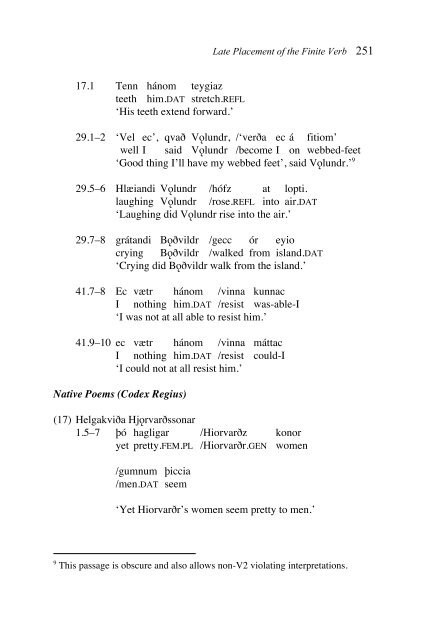 Journal of Germanic Linguistics Late Placement of the Finite Verb in ...