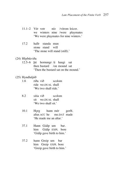 Journal of Germanic Linguistics Late Placement of the Finite Verb in ...