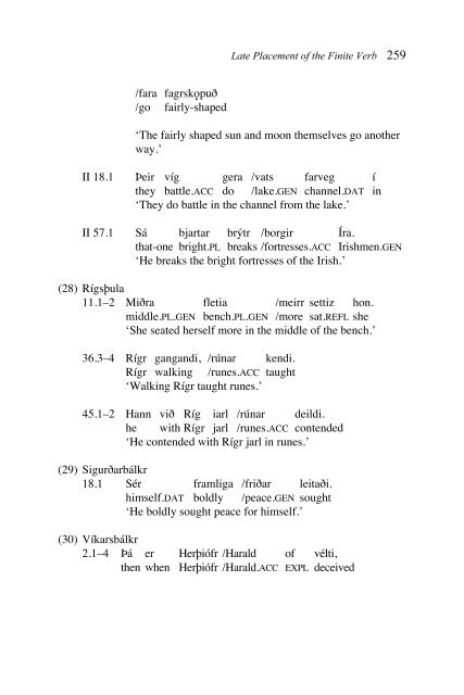 Journal of Germanic Linguistics Late Placement of the Finite Verb in ...