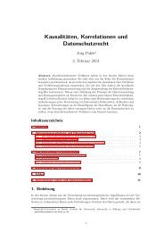 Kausalitaeten, Korrelationen und Datenschutzrecht - Informatik in ...