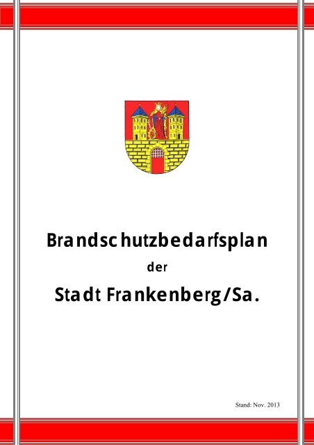 Brandschutzbedarfsplan Stadt Frankenberg/Sa.