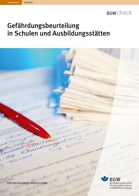 Gefahrdungsbeurteilung In Schulen Und Ausbildungsstatten Stand