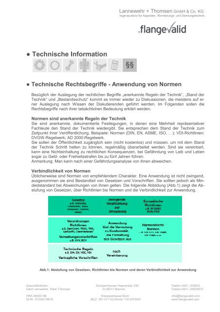 Technische Rechtsbegriffe Anwendung von Normen - FlangeValid