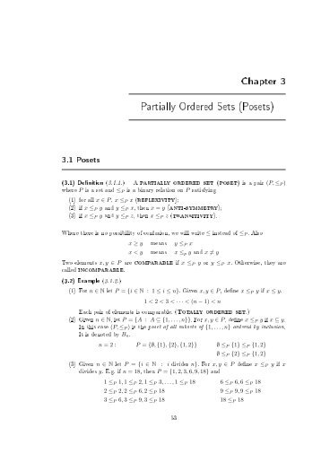 Partially Ordered Sets (Posets)