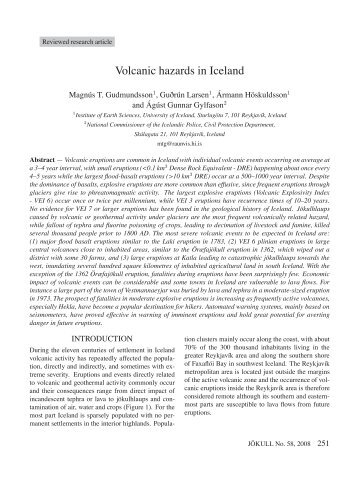 Volcanic hazards in Iceland - Almannavarnir