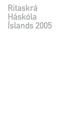 H. Ritaskr. 2005 - HÃ¡skÃ³li Ãslands