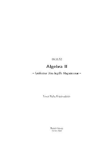 Algebra II - HÃ¡skÃ³li Ãslands