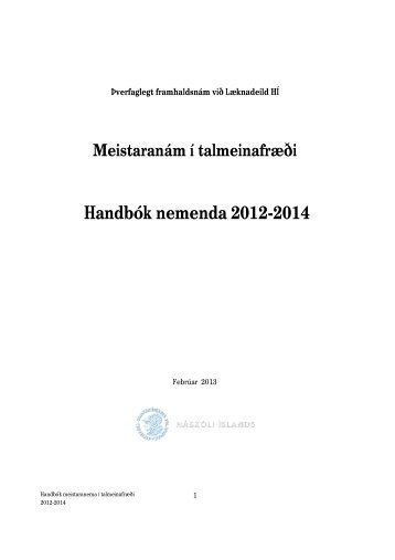 HandbÃ³k nemenda 2012-2014 - HÃ¡skÃ³li Ãslands