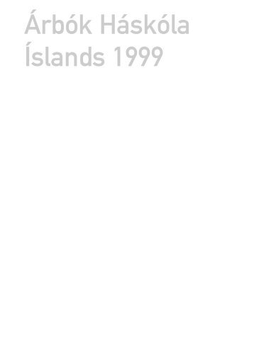 ÃrbÃ³k HÃ¡skÃ³la Ãslands 1999 - HÃ¡skÃ³li Ãslands
