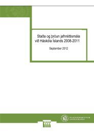 StaÃ°a og Ã¾rÃ³un jafnrÃ©ttismÃ¡la - HÃ¡skÃ³li Ãslands