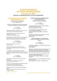HICSS-40 SCHEDULE OF PAPER PRESENTATIONS January 4-6 ...