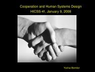 Cooperation and Human Systems Design - hicss