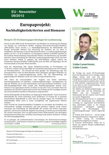 EU-Newsletter - Forstkammer Baden-Württemberg