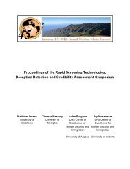 Proceedings of the Rapid Screening Technologies, Deception - hicss