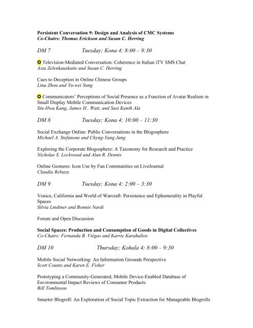 Program for HICSS â 41