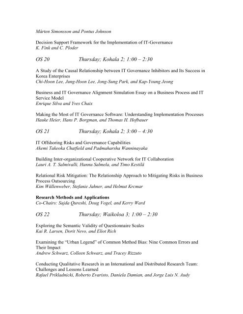 Program for HICSS â 41