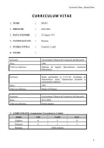 Download CV - Departamentul de Alimentari cu Apa si Canalizare