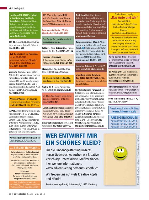 adventisten heute | Juli 2013 - Advent-Verlag Lüneburg