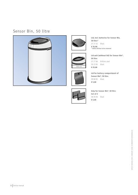 Service Manual February 2008 - Brabantia