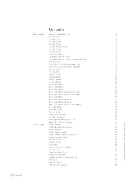 Service Manual February 2008 - Brabantia