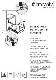 INSTRUCTIONS FOR USE BUILT-IN SEPARATOR - Brabantia