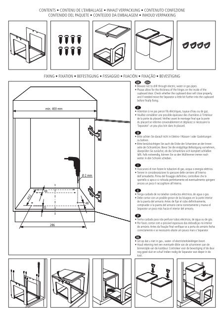 INSTRUCTIONS FOR USE BUILT-IN SEPARATOR - Brabantia