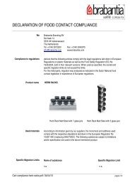 DECLARATION OF FOOD CONTACT COMPLIANCE - Brabantia