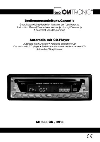 AR 638 CD / MP3 Bedienungsanleitung/Garantie ... - Clatronic