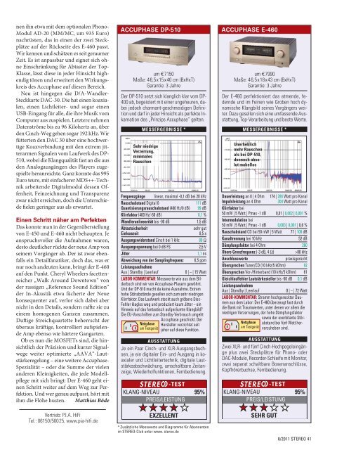 STEREO "Accuphase E-460" - PIA - HiFi Vertriebs GmbH