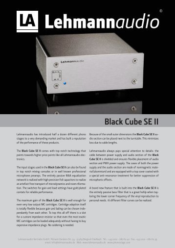 Lehmann Audio Black Cube SE II - HiFi im Hinterhof