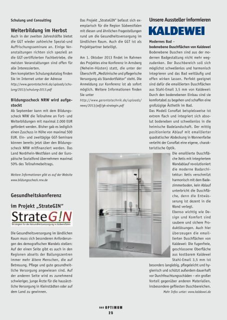 Nr. 3 / 2013 (PDF) - GGT Deutsche Gesellschaft für Gerontotechnik