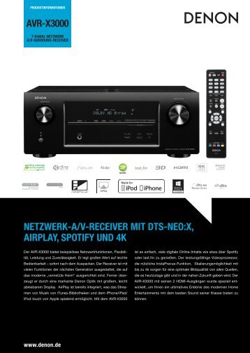 AVR-X3000 NETZWERK-A/V-RECEIVER MIT DTS-NEO:X ...