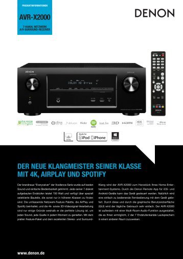 "Denon AVR-X2000" (PDF) - HiFi im Hinterhof