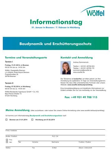 Informationstag - Wölfel Beratende Ingenieure GmbH + Co.