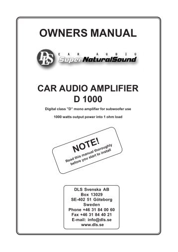 DLS D 1000.pdf - Hifi-pictures.net