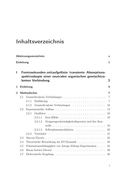 Spektroskopie an π-konjugierten Molekülen - OPUS Würzburg