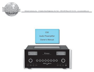 C50 Audio Preamplifier Owner's Manual - McIntosh