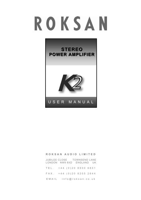 roksan kandy k2 integrated amplifier manual