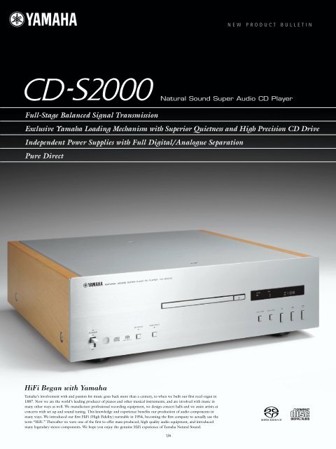 Yamaha Creates an Ultra High Quality CD Player - EXCELIA HIFI