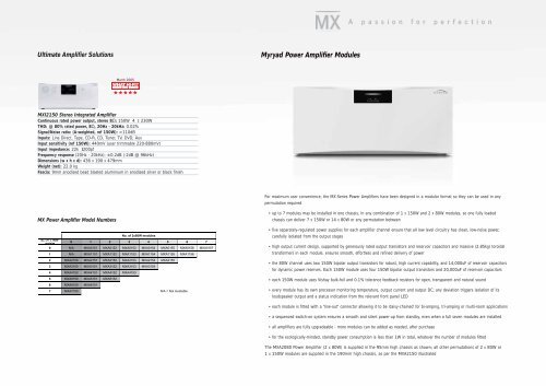 Mi, MX and Z Series - Hifi Gear