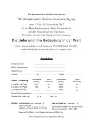 Die Liebe und ihre Bedeutung in der Welt - Demeter