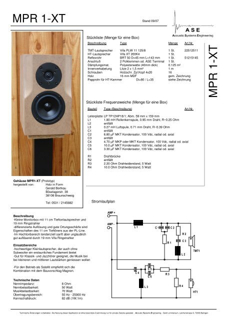 MPR 1-XT MPR 1-XT