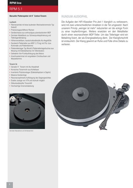 Plattenspieler-Katalog - Pro-Ject Audio Systems