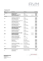 AVM Preisliste 01.05.2012 - Hi-Fi Sulzer