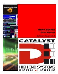 MEDIA SERVER User Manual - High End Systems