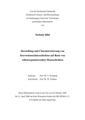 Stefanie Hild Herstellung und Charakterisierung von ...