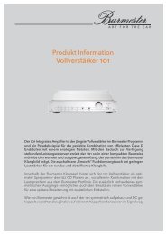 Produktinformation - Burmester Audiosysteme GmbH