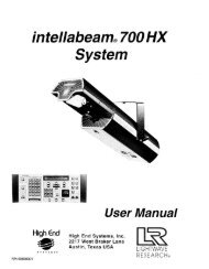 User Manual Intellabeam 700 - High End Systems