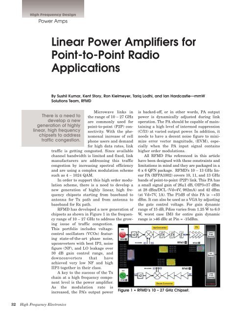 Linear Power Amplifiers - High Frequency Electronics